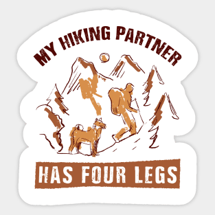 My Hiking Partner Has Four Legs Hand Drawn Sticker